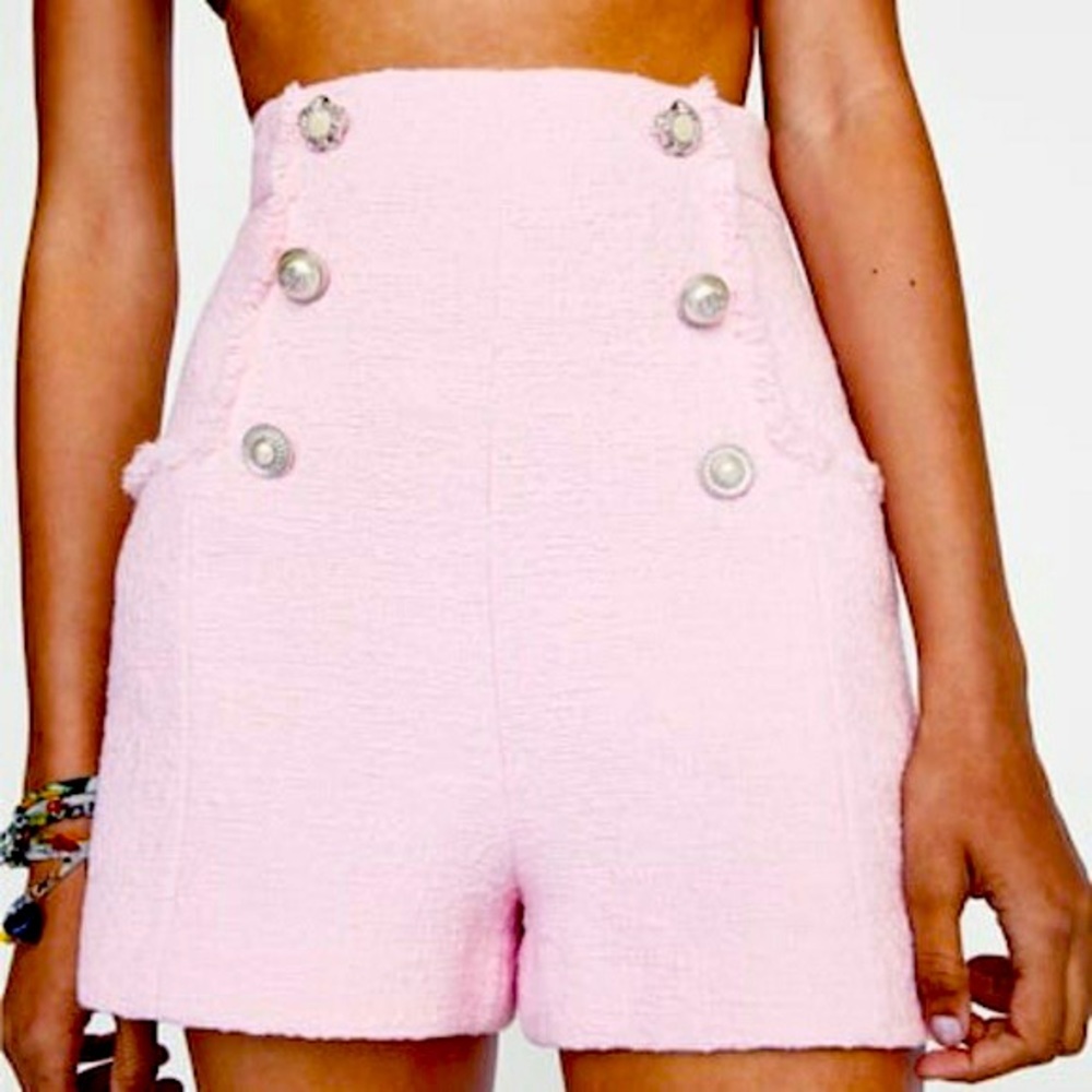 Zara tweed highwaist shorts NWT